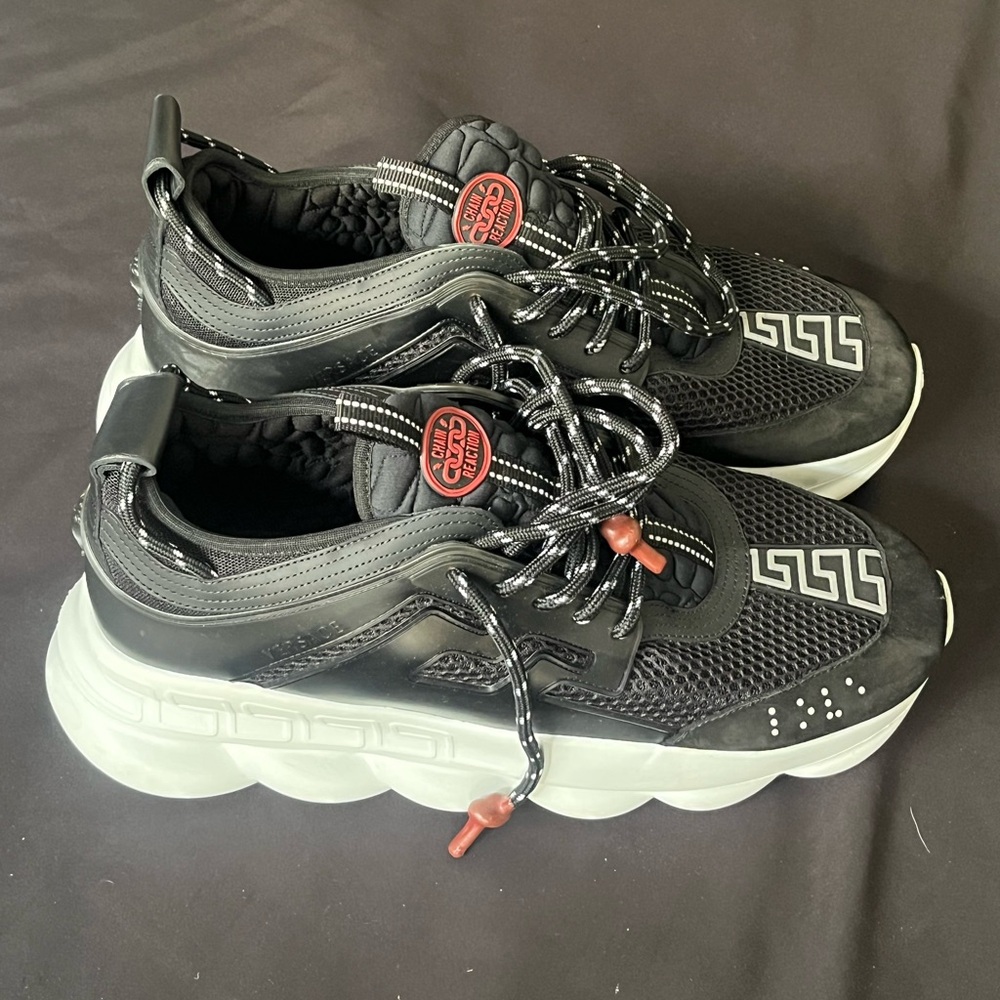 Versace Black and White Men's Shoes